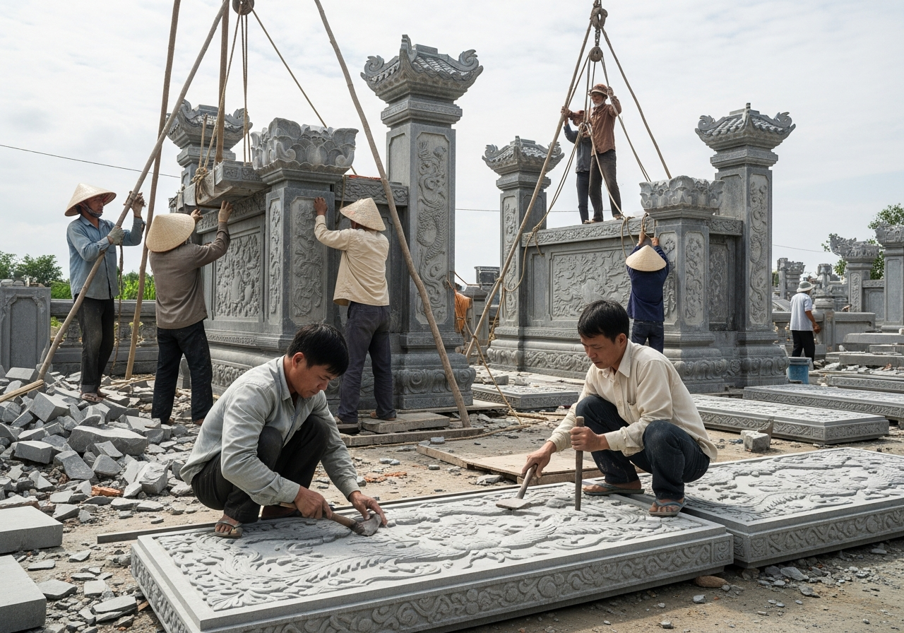 Quy Trình Thi Công Lăng Mộ Đá Chuyên Nghiệp