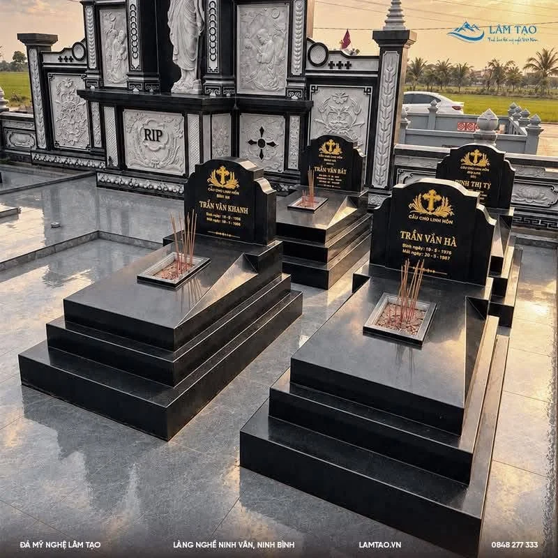 Mộ đá granite nguyên khối bền đẹp – Giá từ 28 triệu