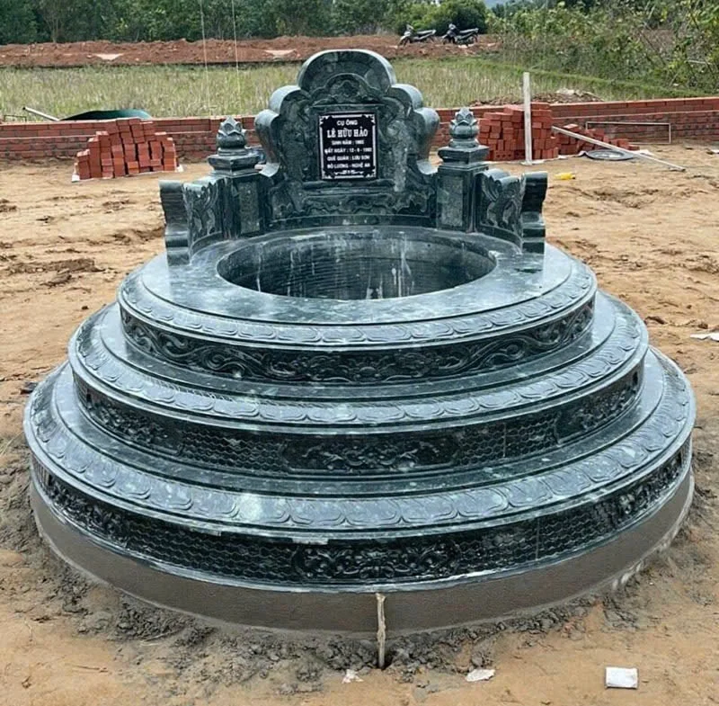 Mộ tròn tam cấp bằng đá tự nhiên – Giá từ 28 triệu